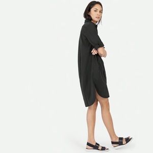 EVERLANE | Black Button Down Collared Shirt Dress